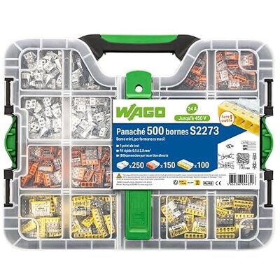 WAGO Koffer met 500 klemmen S2273 (250 x 2E + 150 x 3E + 100 x 5E) WAGO Koffer met 500 klemmen S2273 (250 x 2E + 150 x 3E + 100 x 5E)