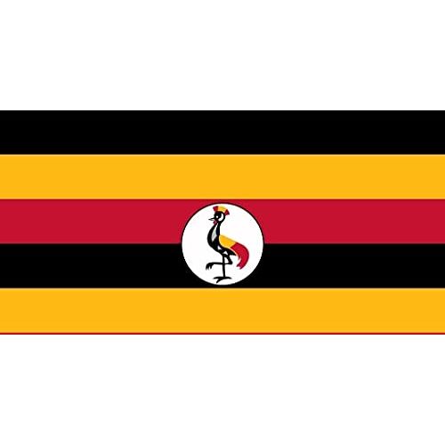 SHATCHI 11657-FLAG-UGANDA-53 5ft x 3ft Oeganda Oegandese 90 x 150 cm Land Nationale Vlaggen Indoor Outdoor Polyester met Oogjes, Multi