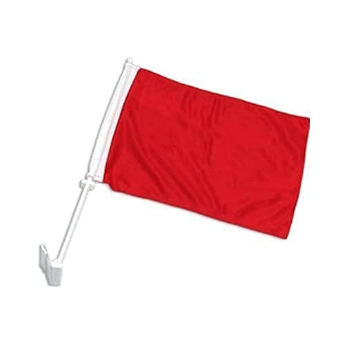 AZ FLAG Gewone rode autovlag 45x30 cm Effen Kleur autovlaggen 30 x 45 cm Banier 18x12 INCHES HIGH QUALITY PLASTIC STICK