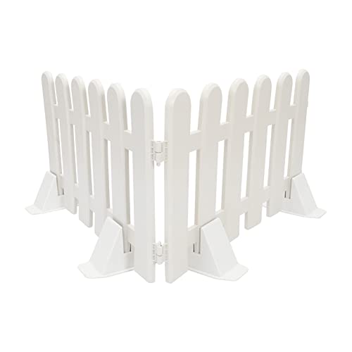 Cenz-888 Decoratief tuinhek 2 stks Plastic Decoratieve Omheining Patio Indoor Tuin Omheining Tuin Kleine Omheining met Witte Omheining Huis Tuin Omheining Buitendecoratie