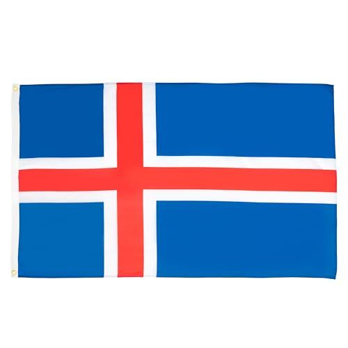 AZ FLAG IJslandse vlag 150x90 cm Ijslandse vlaggen 90 x 150 cm Banner 3x5 ft Licht polyester