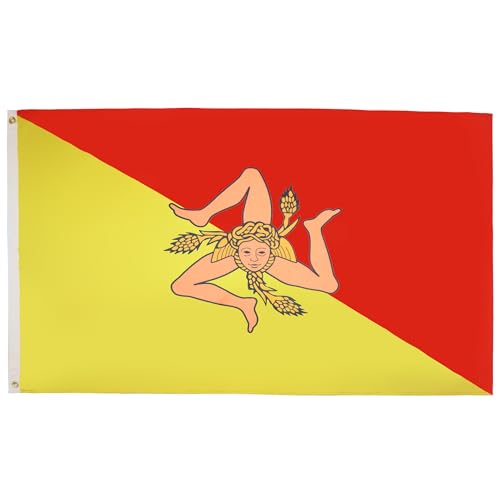 AZ FLAG Sicilië vlag 150x90cm Siciliaanse vlag Italië 90 x 150 cm Licht polyester AZ VLAG