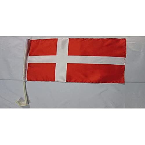 AZ FLAG Denemarken Autovlag 45x30 cm Deense Autovlag 30 x 45 cm Banier 18x12 INCHES HIGH QUALITY PLASTIC STICK