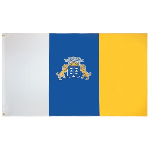 AZ FLAG Canarische Eilanden Vlag 150x90 cm Spaanse regio Canarias vlaggen 90 x 150 cm Banner 3x5 ft Hoge kwaliteit