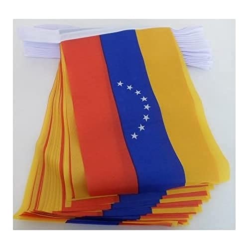 AZ FLAG Venezuela 8 sterren 6 meter BUNTING Vlag 20 vlaggen 9'' x 6'' nieuw Venezuelaans zonder armen STRING vlaggen 15 x 21 cm