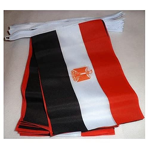 AZ FLAG Egypte 6 meter BUNTING Vlag 20 vlaggen 9'' x 6''' Egyptische STRING vlaggen 15 x 21 cm