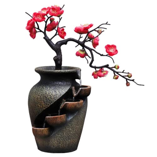 Nuobix Bonsai Fontein Binnen Fontein Kantoor Fontein Meditatie Fontein Kantoor Woonkamer Feng Shui Decoratie met 2 * Waterpomp