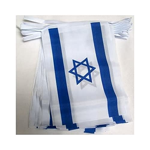 AZ FLAG Israël 6 meter BUNTING Vlag 20 vlaggen 9'' x 6'' Israëlisch Joodse STRING vlaggen 15 x 21 cm