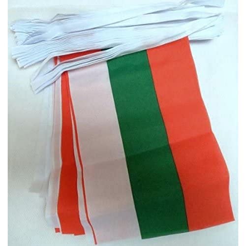 AZ FLAG Slinger 6 meter 20 Vlaggen Bulgarije 21x15 cm Bulgaarse vlag 15 x 21 cm AZ VLAG