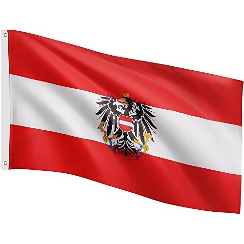 FLAGMASTER vlag, 30 verschillende vlaggen om uit te kiezen, formaat 120 cm x 80 cm, Oostenrijk