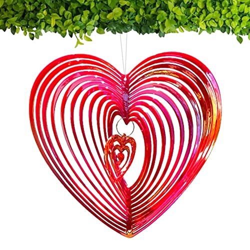 Raxove Hangende windspinner 3D Heart Art Crafts Hangende windspinners   Kinetische windspinners ABS-zonnevangers voor binnen en buiten, tuindecoratie, ambachten, hangende kunstornamenten