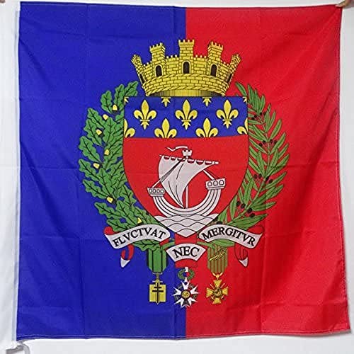 AZ FLAG Wapen van de stad Parijs Vlag 90x90 cm voor een paal Parijs met wapenvlaggen 90 x 90 cm Banier 3x3 ft met gat