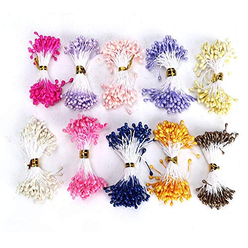 HEEPDD 900Pcs Bloem Meeldraden, 3Mm Kunstmatige Bloem Meeldraden Hoofddeksels Accessoire Diy Handgemaakte Gedroogde Bloem Meeldraden Maken Decoratieve Levert