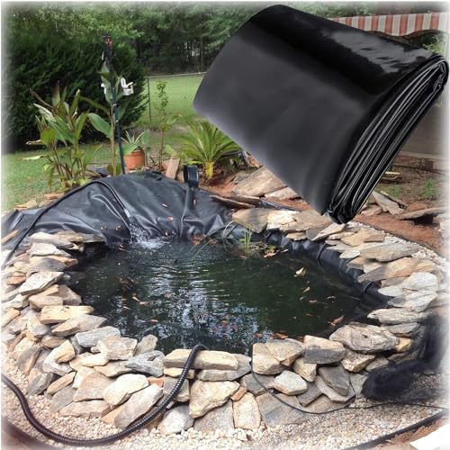 Yidelchon 0,12 Mm HDPE Vijverfolie Flexibele Vijverfolie 1x1m 2x3m 3x7m 7x8m Vijverfolie Voor Natuurlijk Ogende Vijvers, Aquacultuur, Koi-vijvers En Watertuin (Size : 5x7m/16x23ft)