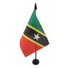 AZ FLAG Saint Kitts en Nevis Tafelvlag 15x10 cm Nevisian Desk Vlag 15 x 10 cm Zwarte plastic stok en voet
