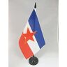 AZ FLAG Joegoslavië Tafelvlag 14x21 cm Joegoslavische Bureauvlag 21 x 14 cm Zwarte plastic stok en voet