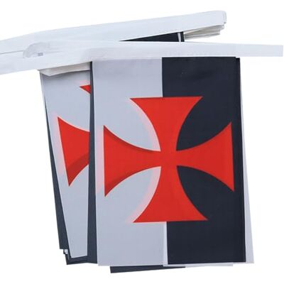 Vlaggengirlande 6M Templars Polyester 21x15cm - Orde Vlag Vlaggengirlande 6M Templars Polyester 21x15cm - Orde Vlag
