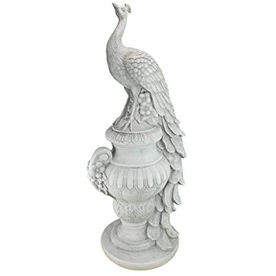 Design Toscano Tuinfiguur Staverden Castle, pauw op een vaas, 29 x 39,5 x 86,5 cm Design Toscano Tuinfiguur Staverden Castle, pauw op een vaas, 29 x 39,5 x 86,5 cm