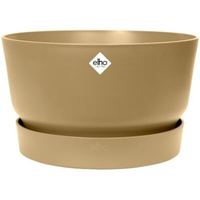 Elho Greenville Bowl 33cm Bloempot Goudkleurig Zand ∅ 32.5 x H 19.4 cm Geïntegreerde Schotel Geschikt voor Buiten 100% Gerecycled Plastic Elho Greenville Bowl 33cm Bloempot Goudkleurig Zand ∅ 32.5 x H 19.4 cm Geïntegreerde Schotel Geschikt voor Buiten 100% Gerecycled Plastic