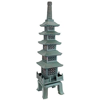 Design Toscano Aziatisch pagodebeeld na de tempel van Nara, afmetingen: 16,5 x 16,5 x 71 cm Design Toscano Aziatisch pagodebeeld na de tempel van Nara, afmetingen: 16,5 x 16,5 x 71 cm