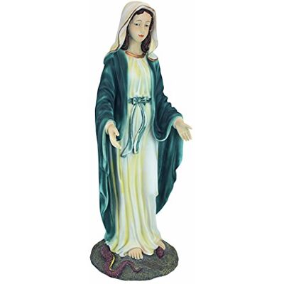 Design Toscano Maagd Maria, de Heilige Moeder van de Onbevlekte Ontvangenis Religieuze Tuinstandbeeld, 23 Inch, Polyresin, Full Color Design Toscano Maagd Maria, de Heilige Moeder van de Onbevlekte Ontvangenis Religieuze Tuinstandbeeld, 23 Inch, Polyresin, Full Color