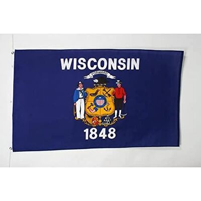 Az Flag - Wisconsin Flag - 150x90 cm - Staatsvlag - Flag Az Flag - Wisconsin Flag - 150x90 cm - Staatsvlag - Flag