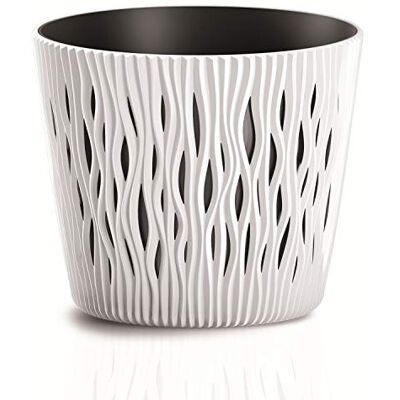 Prosperplast Sandy Round Plantenpot van kunststof, rond, wit, 22,5 x 22,5 x 19,2 cm (L x B x H) Prosperplast Sandy Round Plantenpot van kunststof, rond, wit, 22,5 x 22,5 x 19,2 cm (L x B x H)