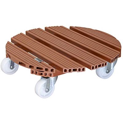 WAGNER Plantentrolley WPC Ø 38,5 x 11 cm I Bloementrolley voor binnen + buiten I Containertrolley van FSC® houtvezelcomposiet, terracotta I Draagvermogen 150 kg 20055501 WAGNER Plantentrolley WPC Ø 38,5 x 11 cm I Bloementrolley voor binnen + buiten I Containertrolley van FSC® houtvezelcomposiet, terracotta I Draagvermogen 150 kg 20055501