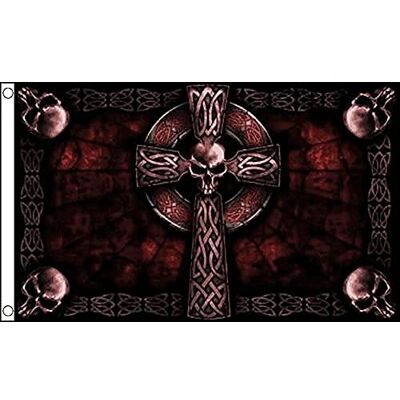 Az Flag T?te De Mort Avec Croix Chrí?tienne 150x90cm - Vlag Piraten Az Flag T?te De Mort Avec Croix Chrí?tienne 150x90cm - Vlag Piraten