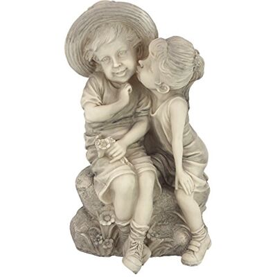 Design Toscano Schattig kinderbeeld met jongen en meisje, afmetingen: 21,5 x 19 x 35,5 cm, 1 kg. Design Toscano Schattig kinderbeeld met jongen en meisje, afmetingen: 21,5 x 19 x 35,5 cm, 1 kg.