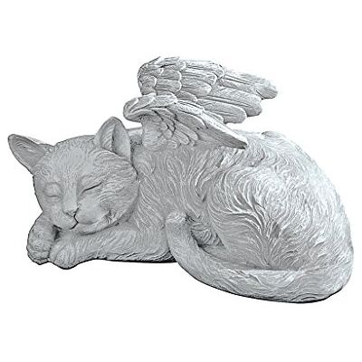 Design Toscano QL6080 Cat Angel Pet Memorial Grave Marker Tribute Standbeeld, 25,5 cm, Polyresin, Stone Finish, Grijs Design Toscano QL6080 Cat Angel Pet Memorial Grave Marker Tribute Standbeeld, 25,5 cm, Polyresin, Stone Finish, Grijs