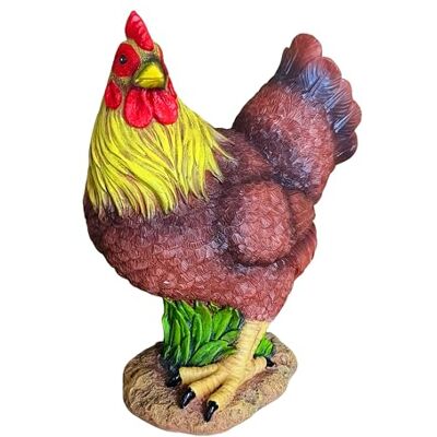 Relaxdays tuinfiguur kip, bruine haan, kleurrijk weerbestendige tuindecoratie, authentiek dierenbeeld, kunsthars, 24 cm Relaxdays tuinfiguur kip, bruine haan, kleurrijk weerbestendige tuindecoratie, authentiek dierenbeeld, kunsthars, 24 cm