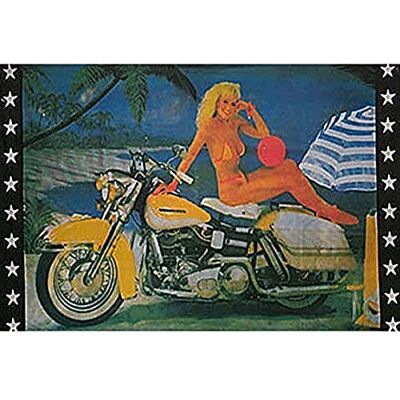 Az Flag Meisje met Motor 150x90cm - Biker Vlag - Nieuw Az Flag Meisje met Motor 150x90cm - Biker Vlag - Nieuw