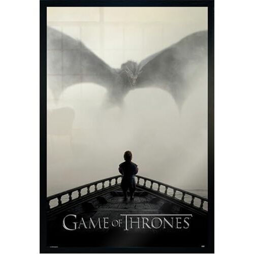 Close Up Game of Thrones Ingelijste Poster (A Leeuw & A Dragon) (Grootte: 61cm x 91,5cm)