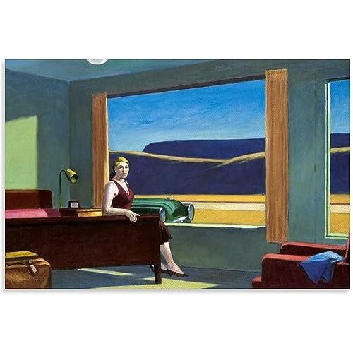 LATAFA Edward Hopper Poster En Prints Edward Hopper《Western Motel》Wall Art Edward Hopper Canvas schilderij voor woonkamer Decor foto's 60x80cm Geen frame