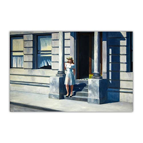 LATAFA Edward Hopper Poster en Prints Edward Hopper Vrouw Landschap Wall Art Edward Hopper Canvas schilderij voor thuis Wall Decor foto's 60x80cm Geen frame