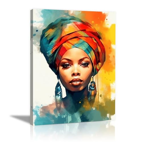 IEPOZWA Afro-Amerikaanse kunst aan de muur, zwart meisje abstracte Afrikaanse zwarte koningin poster Afrikaans zwart meisje kunst schilderijen, zwarte vrouw boho muur foto's voor badkamerdecoratie -