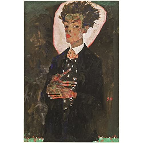 IPLUPJDY Vintage muurkunst kunst print kunstwerk kunstwerk print poster foto door Egon Schiele voor huisdecoratie, 60 x 90 cm