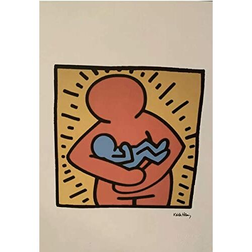 Keith Haring , Ontitled, Lithografie (print), gesigneerd en genummerd, levering met certificaat, 38-28 cm