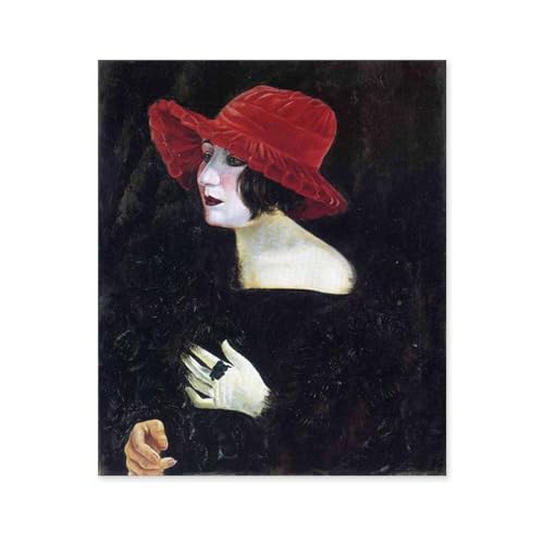 LZ6J8C9 Otto Dix Prints-Otto Dix Poster-Vrouw-Abstract Expressionisme Schilderen-Muurschildering Canvas Posters Moderne Slaapkamer Decor 50 x 60 cm (20 x 24 in) Frameloos