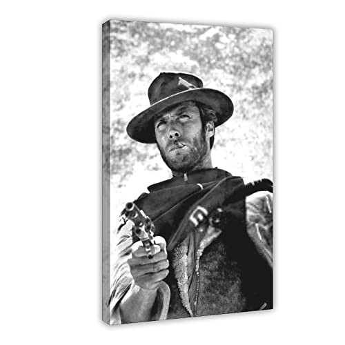 XXJDSK Poster op canvas print acteur Clint Eastwood 5, schilderij voor woonkamer, slaapkamer 30x40cm geen lijst