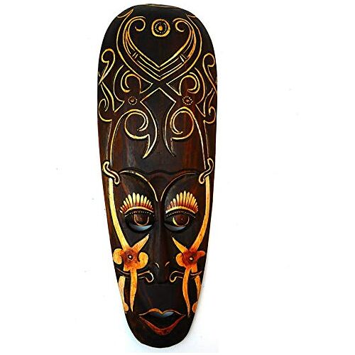 Coco Papaya Afrikaans houten masker, 50 cm, Afrikaanse etnische wanddecoratie.