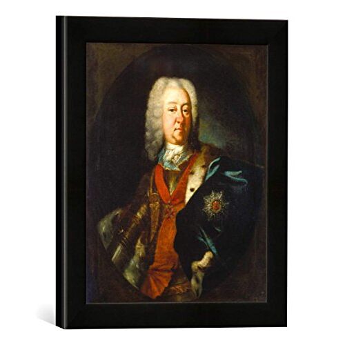 kunst für alle Ingelijste afbeelding van Duitse Herzog Eberhard Ludwig von Württemberg um 1730", kunstdruk in hoogwaardige handgemaakte fotolijst, 30 x 30 cm, mat zwart