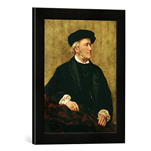 kunst für alle Ingelijste foto van Giuseppe Tivoli "Portrait of Richard Wagner (1813-83) 1883", kunstdruk in hoogwaardige handgemaakte fotolijst, 30x40 cm, mat zwart