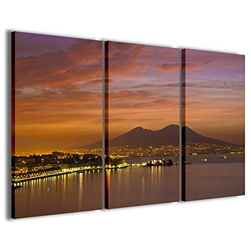 Stampe su Tela Canvasafbeelding, Vesuvio 016 moderne afbeeldingen uit 3 panelen, kant-en-klaar om op te hangen, 120 x 90 cm