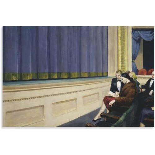 Orjdjz Wxkbl Edward Hopper Poster《Eerste rij orkest》Canvas kunst aan de muur Edward Hopper drukt Edward Hopper schilderij voor thuis Wall Decor foto 50x70cm geen frame