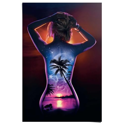 REINDERS Poster Vrouw Bodypaint rug 91,5x61 cm