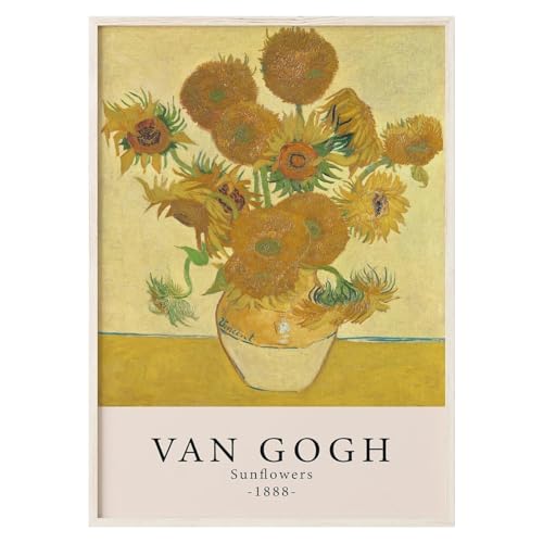 BBAUER Vincent Van Gogh Posters Zonnebloem Wall Art Impressionisme Canvas schilderij Van Gogh Prints Van Gogh foto's voor thuis Wall Decor 50x70cm geen lijst