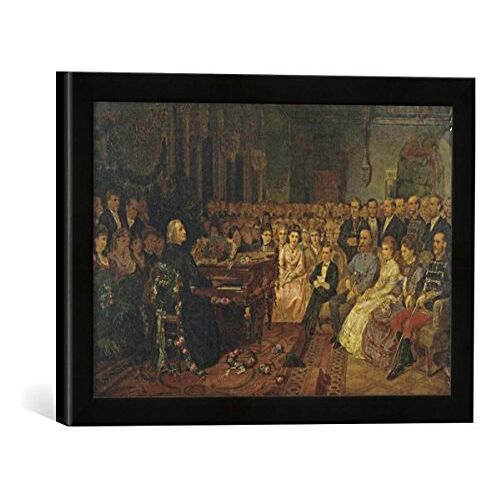 kunst für alle Ingelijste afbeelding van Franz Schams Franz Liszt in de Redoutenzaal in Boedapest, kunstdruk in hoogwaardige handgemaakte fotolijst, 40 x 30 cm, mat zwart