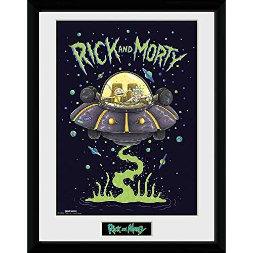 GB eye Ingelijste poster Rick, Morty, schip, 30 x 40 cm, verschillende kleuren